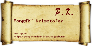 Pongó Krisztofer névjegykártya