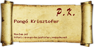 Pongó Krisztofer névjegykártya