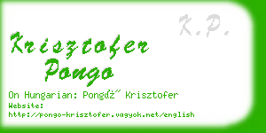krisztofer pongo business card