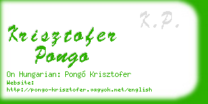 krisztofer pongo business card